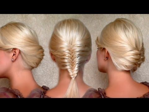French Fishtail Braid And Christmas, New Year's Eve Updo Intended For Best And Newest Braid Tied Updo Hairstyles (Photo 20 of 25)
