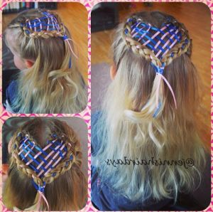 Heart Braid, Dutch Lace Braid With Ribbon, Valentine's Within Recent Heart Braids Hairstyles (View 16 of 25)