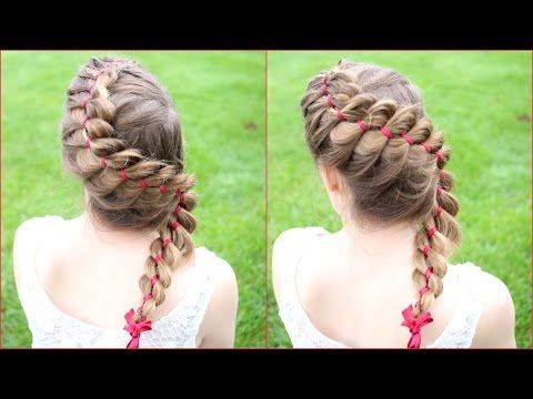 How To : 4 Strand Braid With A Ribbon | Braidsandstyles12 With Best And Newest Four Strand Braid Hairstyles (Photo 15 of 25)