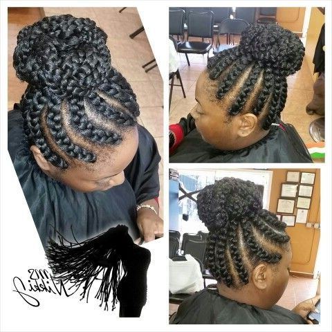Jumbo Braids Into A Bun | Braids, Hair Styles Intended For Most Current Reverse Braided Buns Hairstyles (View 18 of 25)