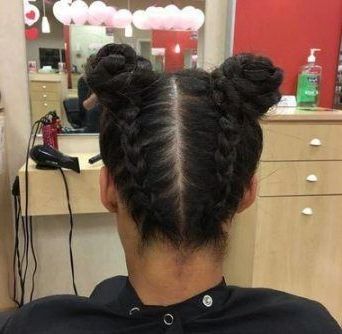 New Braids Bun Hairstyles Tight 34 Ideas #hairstyles # Pertaining To Current Reverse Braided Buns Hairstyles (View 22 of 25)