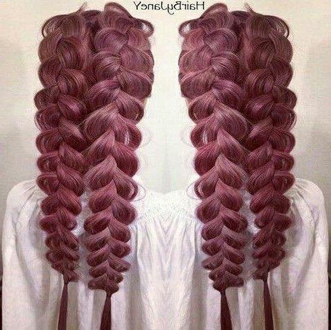 Pinnicole Holt On Braids | Purple Hair, Braid Styles In Latest Double Braided Single Fishtail Braid Hairstyles (View 24 of 25)