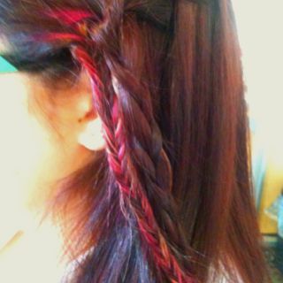 Regular Braid + Colorful Fishtail Braid | Fish Tail Braid Within Most Up To Date Boho Fishtail Braid Hairstyles (View 6 of 25)