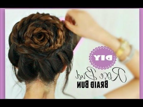 Rose Bud Braids Hair Tutorial | Braided Buns, Summer Throughout Most Popular Reverse Braided Buns Hairstyles (Photo 11 of 25)