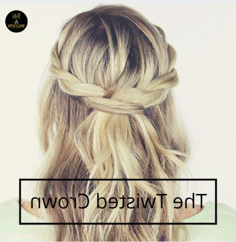 The Twisted Crown: Rope Braid Two Front Pieces Toward The For Most Recent Rope Crown Braid Hairstyles (View 9 of 25)