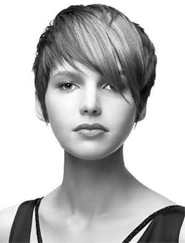 10 Sexy Short Hairstyles For Round Faces Regarding Recent Asymmetrical Pixie Hairstyles With Pops Of Color (View 22 of 25)