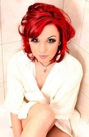 47+ New Ideas Hair Color Crazy Short Red | Bold Hair Color In Bright Red Balayage On Short Hairstyles (Photo 23 of 25)
