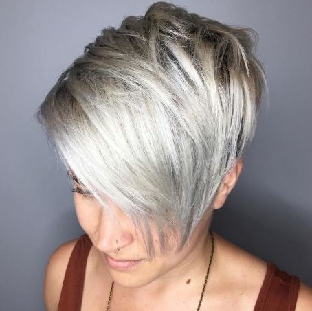 60 Gorgeous Long Pixie Hairstyles | Longer Pixie Haircut For Newest Asymmetrical Pixie Hairstyles With Pops Of Color (View 17 of 25)