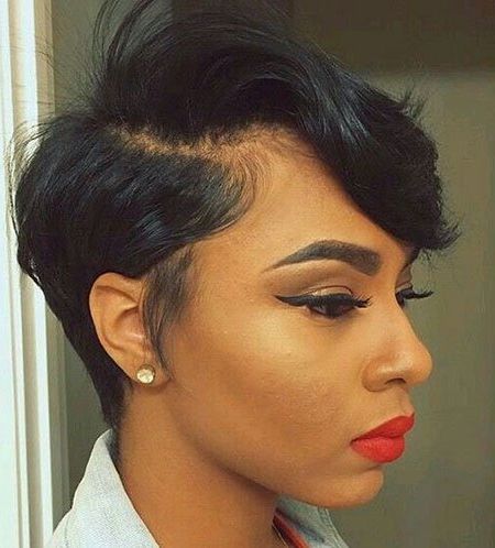 Best Short Pixie Hairstyles For Black Women 2019 – Fashionre Pertaining To Most Popular Classic Undercut Pixie Haircuts (View 2 of 25)