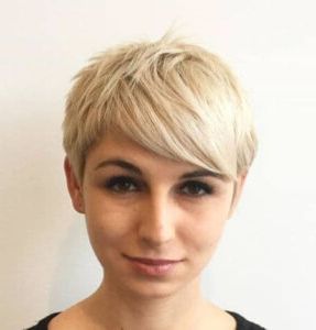 Choppy Pixie Haircut With Longer Bangs Intended For Most Popular Edgy Undercut Pixie Hairstyles With Side Fringe (View 10 of 25)