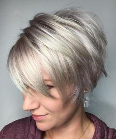 Edgy Platinum Bob With Purple Tint | Longer Pixie Haircut With Regard To Newest Pastel Pixie Hairstyles With Undercut (View 6 of 25)