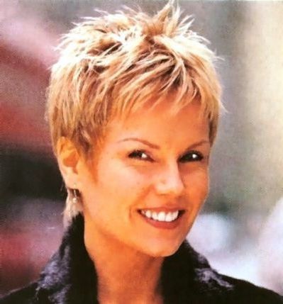 Hairstyles For Older Women | Short Spiky Hairstyles, Very Pertaining To Half Bob Half Pixie Hairstyles With Cool Blonde Balayage (View 20 of 25)