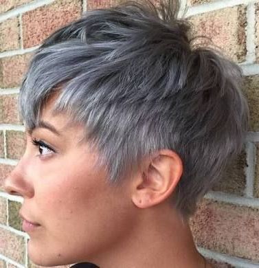 Image Result For Grey Pixie Pink Hue | Haircut For Thick With Most Recent Razor Cut Pink Pixie Hairstyles With Edgy Undercut (View 4 of 25)