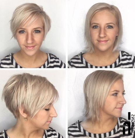 Layered Blonde Pixie Bob In 2020 | Longer Pixie Haircut For Best And Newest Platinum Blonde Pixie Hairstyles With Long Bangs (View 2 of 25)