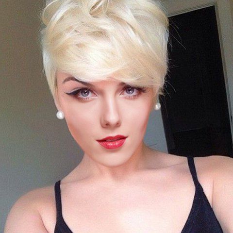 Pin On Beauty And Makeup Intended For Most Recently Platinum Blonde Pixie Hairstyles With Long Bangs (View 3 of 25)