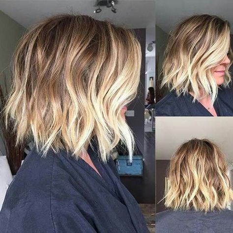 Pin On Jeanmarie Scheithauer Intended For Caramel Blonde Balayage On Inverted Lob Hairstyles (View 14 of 25)
