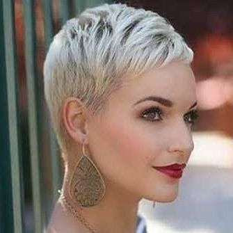 Pin On Short Haircuts Inside 2018 Tousled Pixie Hairstyles With Super Short Undercut (View 14 of 25)