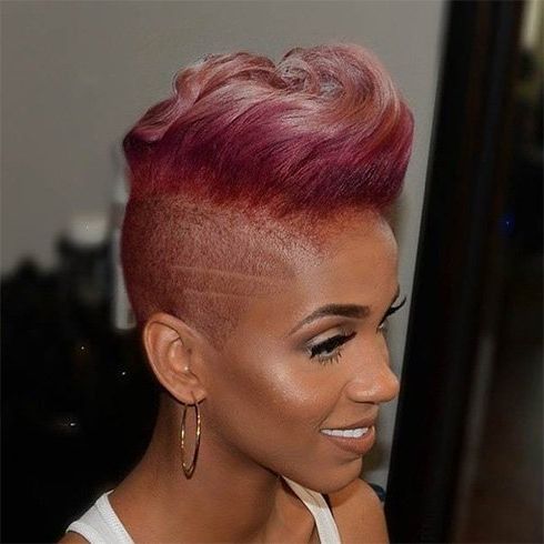 Shaved Hairstyles For Women – A Touch Of Edginess To Your Intended For Current Coral Mohawk Hairstyles With Undercut Design (View 17 of 25)