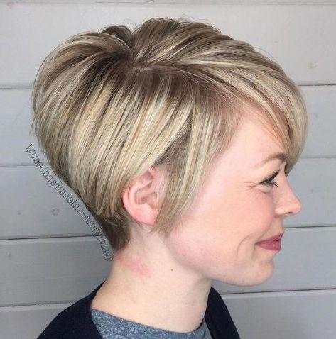 Side Parted Pixie Bob With Tapered Nape #Shorthairbobpixie With Recent Tapered Pixie Hairstyles With Extreme Undercut (View 16 of 25)