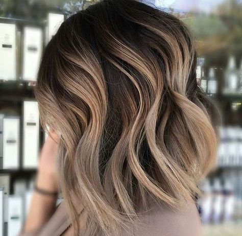 Waves Ashy Ombre Short Dark Brown Light | Carmel Blonde Within Beachy Waves Hairstyles With Balayage Ombre (View 12 of 25)