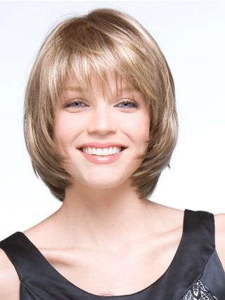 Wigs Bob, Bob Wigs With Bangs, Bob Wigs Without Bangs With Chin Length Bangs And Face Framing Layers Hairstyles (Photo 16 of 25)