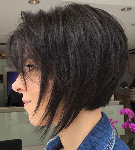 23 Short Layered Haircuts 2018 | Short Hairstyles Throughout Stacked Bob Hairstyles With Fringe And Light Waves (Photo 6 of 25)