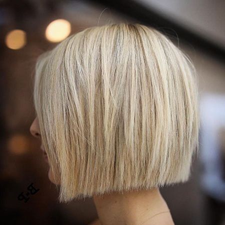 25 Short Straight Blonde Hairstyles 2017 – 2018 Throughout Wavy Hairstyles With Short Blunt Bangs (Photo 21 of 25)