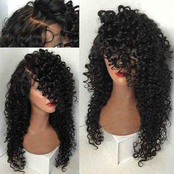 [33% Off] 2020 Long Side Part Kinky Curly Synthetic Wig In Intended For Long Wavy Pixie Hairstyles With A Deep Side Part (Photo 15 of 25)