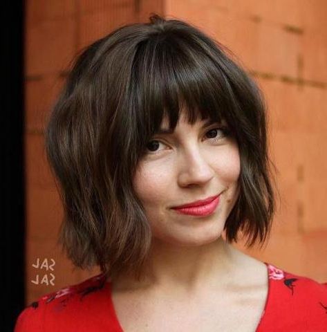 79 Short Bob Hairstyles For The Modern Woman | Wavy Bob Intended For Shaggy Short Wavy Bob Haircuts With Bangs (View 2 of 25)