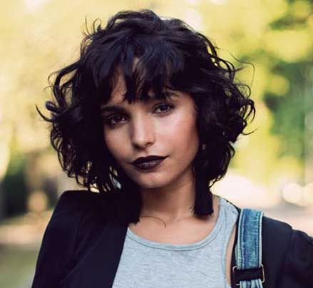 Best Short Curly Hairstyles You'll Fall In Love With With Regard To Wavy Hairstyles With Short Blunt Bangs (View 13 of 25)