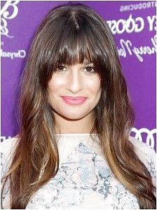 Celebrity Hairstyles, Lea Michele, Lea Michele Hairstyle For Long Wavy Hairstyles With Bangs Style (View 22 of 25)