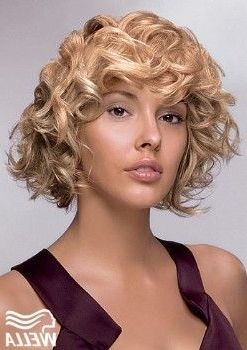 Curly Bob Hairstyle | ??????? Throughout Wavy Hairstyles With Side Swept Wavy Bangs (Photo 15 of 25)