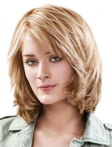 Curly Bob Hairstyles: Medium Length Haircuts With Regard To Wavy Hairstyles With Layered Bangs (View 7 of 25)