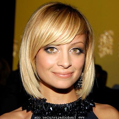 Latest Blunt Bob Haircut Pics For Womens And Girls Inside Shaggy Bob Hairstyles With Soft Blunt Bangs (View 7 of 25)