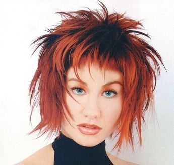 Medium Punky, Wavy Hair Style With Mini Bangs, Layers, Red Regarding Medium Wavy Hairstyles With Bangs (Photo 23 of 25)