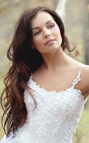 Natural Bridal Hairstyle With Long Wavy Hair Down With Regard To Long Hairstyles And Naturally Wavy Bangs (View 21 of 25)