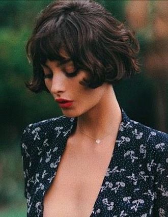 Pin En H A I R G O D D E S S Intended For Cute French Bob Hairstyles With Baby Bangs (View 18 of 25)