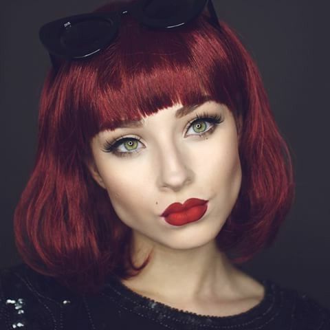 Pincamile On Hair | Short Red Hair, Red Bob Hair, Red Hair With Regard To Short Wavy Hairstyles With Straight Wispy Fringe (View 6 of 25)