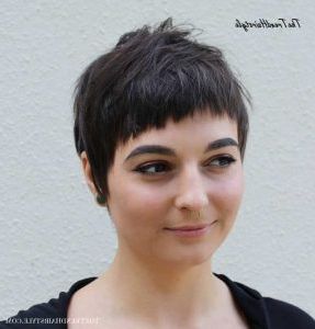 Super Short Pixie With Cropped Baby Bangs – Short Bangs As With Shaggy Short Wavy Bob Haircuts With Bangs (Photo 10 of 25)