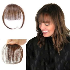 Thin Neat Air Bangs 100% Human Hair Clip In Front Fringe Inside Long Thick Hairstyles With Wispy Bangs (Photo 21 of 25)