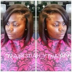 Trad. Sew In Small Leave Out Slight Bob | Sewin Styles With Long Wavy Pixie Hairstyles With A Deep Side Part (Photo 24 of 25)