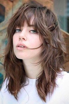 Wolf Cut Hair Ideas To Take To Your Hairdresser | Pinterest Pertaining To Wavy Textured Haircuts With Long See Through Bangs (View 22 of 25)
