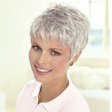 Nice Short Pixie Grey Wigs For Women Over 50 | Grijs Kort Kapsel, Korte Regarding Most Popular Gray Pixie Haircuts For Older Women (View 1 of 25)