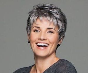 Short Pixie Cut Ombre Silver Grey Wigs Women Natural Gray Hair In Latest Gray Pixie Afro Hairstyles (View 25 of 25)