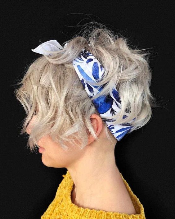 10 Messy Short Hairstyles – Carefree & Casual Trends – Pop Haircuts | Messy  Short Hair, Curly Hair Styles Naturally, Thick Hair Styles In Wavy Pixie Hairstyles With Scarf (View 5 of 25)