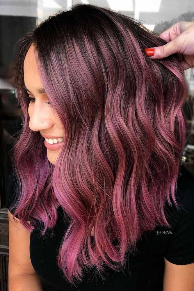 137 Medium Length Hairstyles – Love Hairstyles Within Best And Newest Inverted Magenta Lob Haircuts (View 4 of 25)