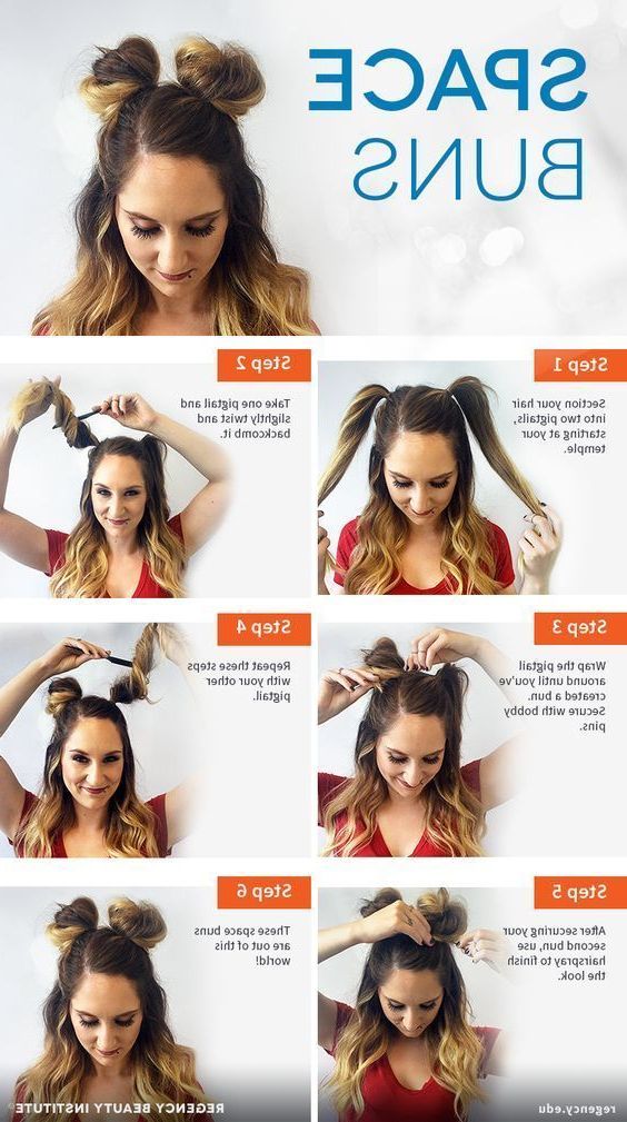 15 Easy To Do Everyday Hairstyle Ideas For Short, Medium & Long Hairs – Long  Hairstyles | Hair Bun Tutorial, Space Buns Hair, Medium Hair Styles In Newest Layered Medium Length Hairstyles With Space Buns (View 9 of 25)