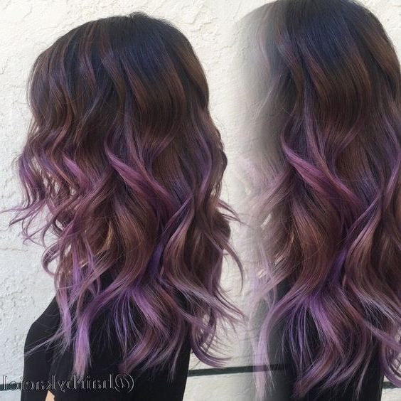 16 Most Awe Inspiring 2016 Hairstyles, Ranked | Balayage Hair Purple, Ombre  Curly Hair, Purple Ombre Hair Intended For Most Up To Date Brunette To Mauve Ombre Hairstyles For Long Wavy Bob (View 14 of 25)