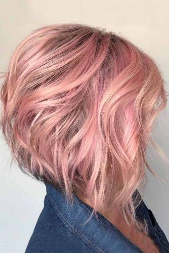 170 Best Bob Haircut Ideas To Try In 2022 | Pastel Pink Hair, Pink Hair,  Bright Hair Colors Intended For Most Popular Pink Balayage Haircuts For Wavy Lob (Photo 9 of 25)