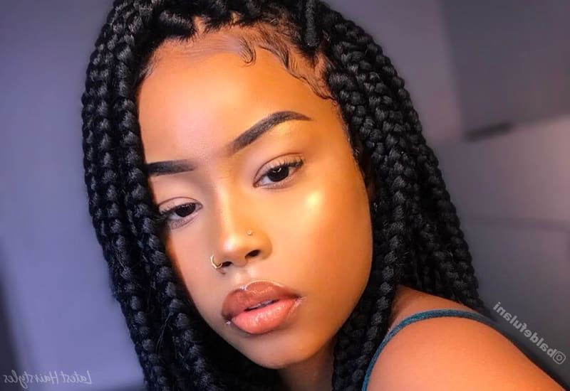 18 Hottest Jumbo Box Braids Hairstyles To Inspire You Throughout Recent Big Braids Hairstyles For Medium Length Hair (View 2 of 25)